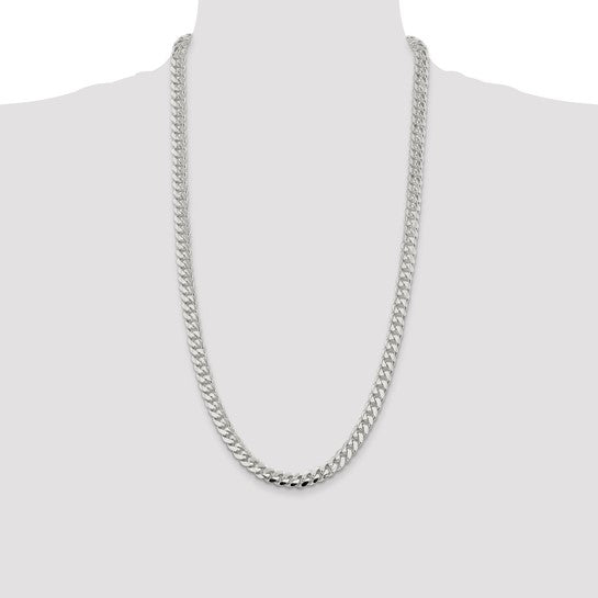 Sterling Silver 7.8mm Domed Curb Chain