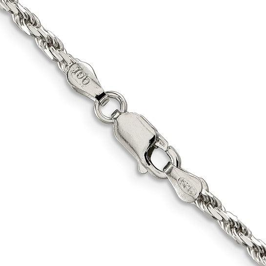 Sterling Silver 2.5mm Diamond-cut Rope Chain