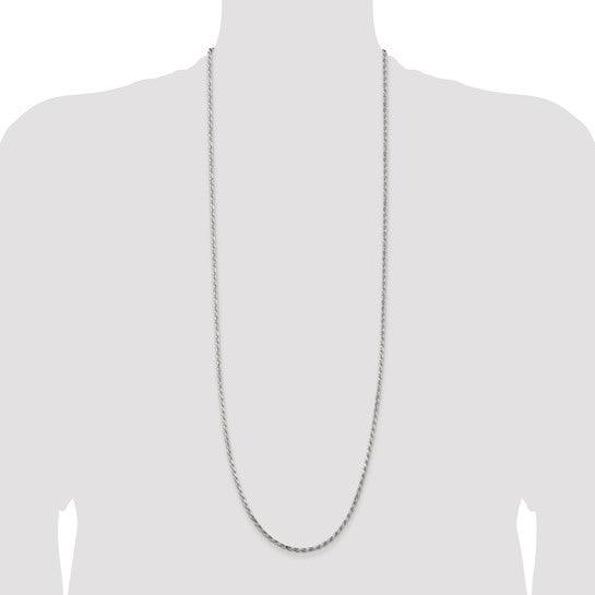 Sterling Silver 2.5mm Diamond-cut Rope Chain