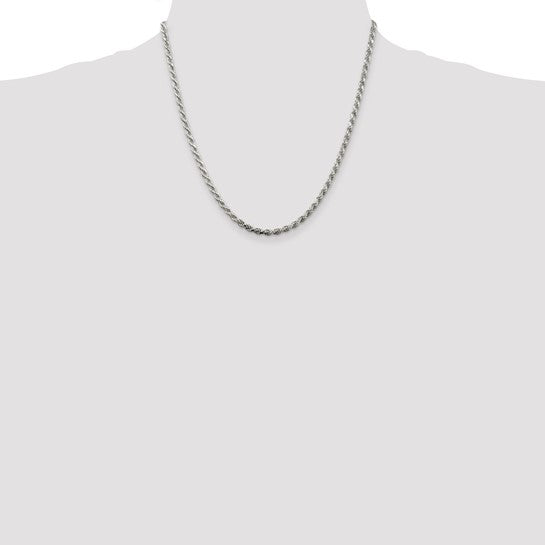 Sterling Silver 3mm Diamond-cut Rope Chain