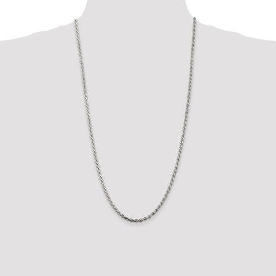 Sterling Silver 3mm Diamond-cut Rope Chain