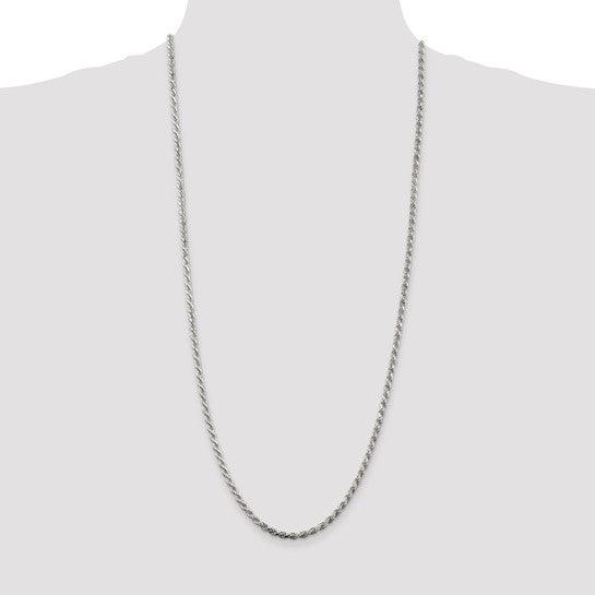 Sterling Silver 3mm Diamond-cut Rope Chain