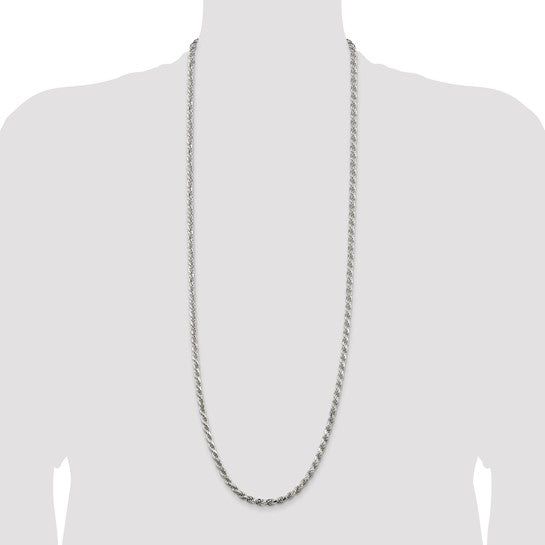 Sterling Silver 4.75mm Diamond-cut Rope Chain