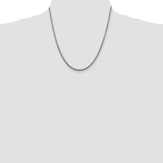 Sterling Silver 2.5mm Solid Rope Chain