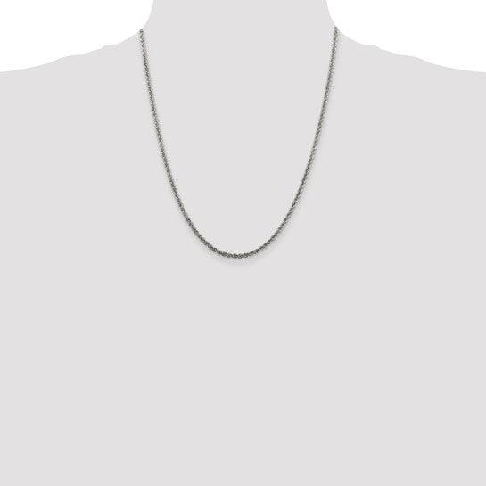 Sterling Silver 2.5mm Solid Rope Chain