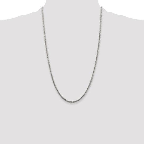 Sterling Silver 2.5mm Solid Rope Chain