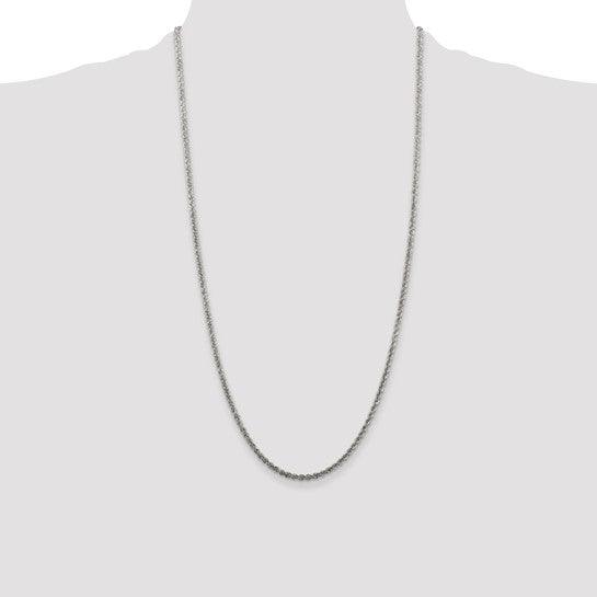 Sterling Silver 2.5mm Solid Rope Chain