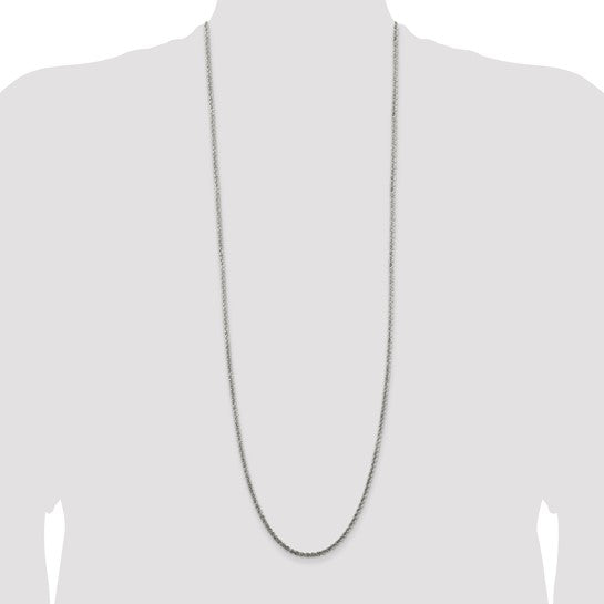 Sterling Silver 2.5mm Solid Rope Chain