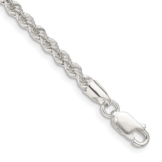 Sterling Silver 3.0mm Solid Rope Anklet