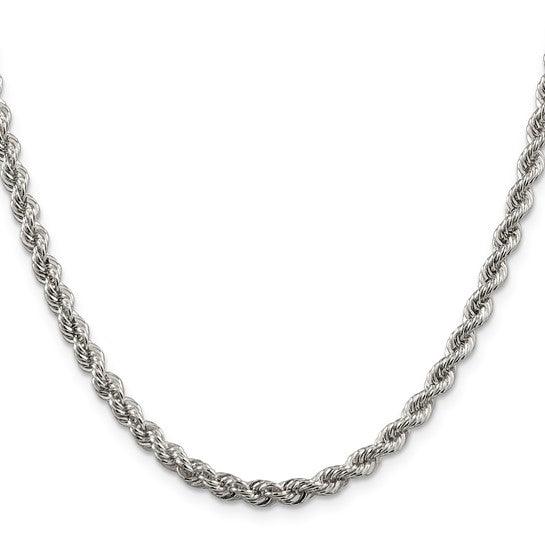 Sterling Silver 4.3mm Solid Rope Chain