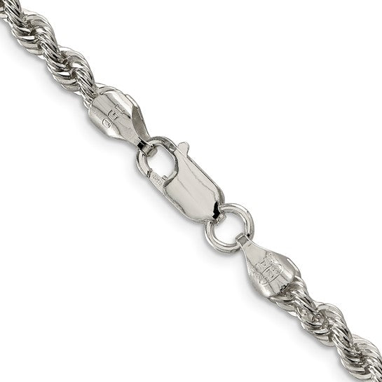 Sterling Silver 4.3mm Solid Rope Chain