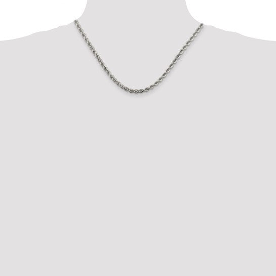 Sterling Silver 4.3mm Solid Rope Chain