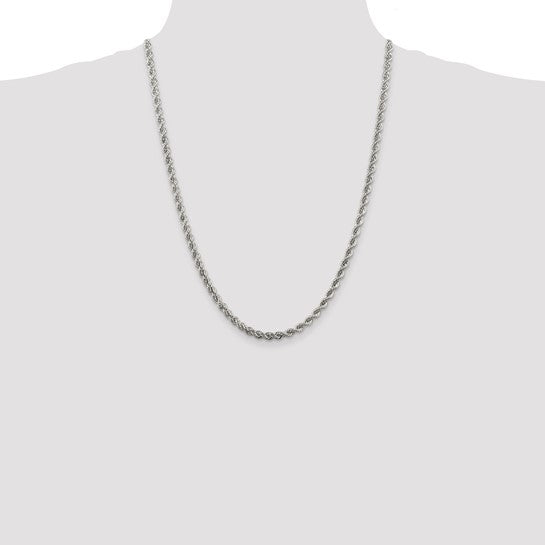 Sterling Silver 4.3mm Solid Rope Chain