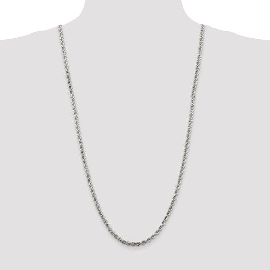 Sterling Silver 4.3mm Solid Rope Chain