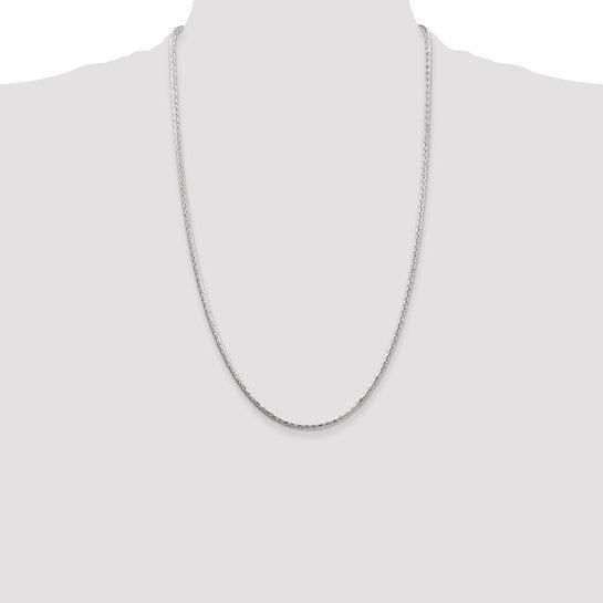 Sterling Silver 2.5mm Diamond-cut Spiga Chain