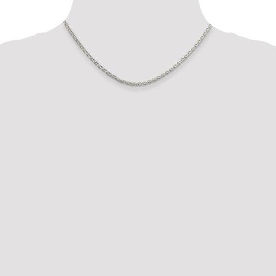 Sterling Silver 2.75mm Diamond-Cut Spiga Chain