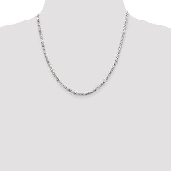 Sterling Silver 2.75mm Diamond-Cut Spiga Chain