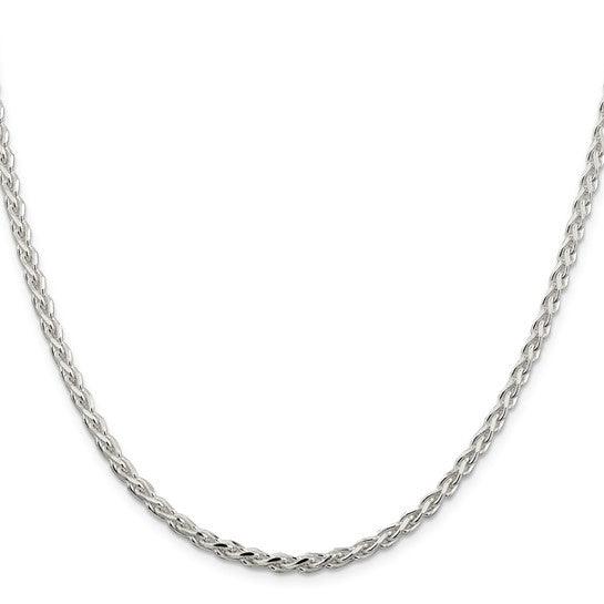 Sterling Silver 3.75 mm Polished & Diamond Cut Spiga Chain