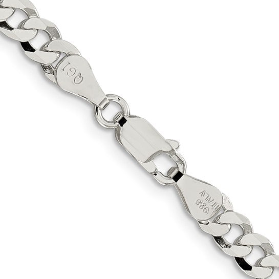 Sterling Silver 5mm Beveled Curb Chain