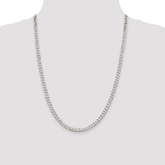 Sterling Silver 5mm Beveled Curb Chain