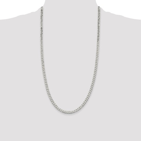 Sterling Silver 5mm Beveled Curb Chain