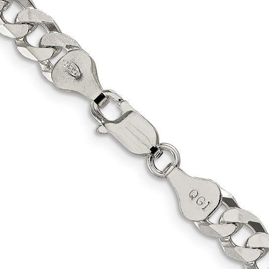 Sterling Silver 6mm Close Link Flat Curb Chain