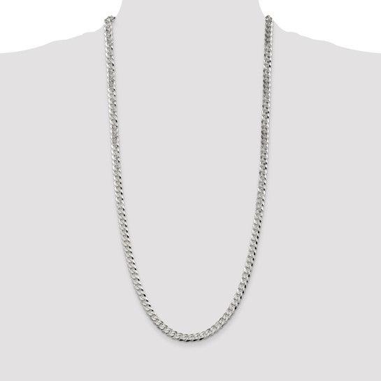 Sterling Silver 6mm Close Link Flat Curb Chain