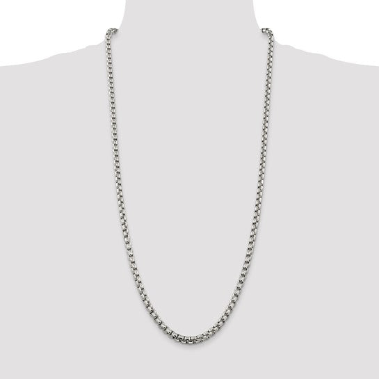 Sterling Silver 5.20mm Round Box Chain