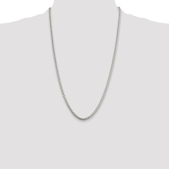 Sterling Silver 3.6mm Round Box Chain
