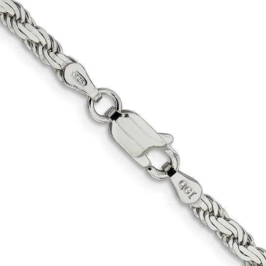 Sterling Silver 3.10mm Flat Rope Chain