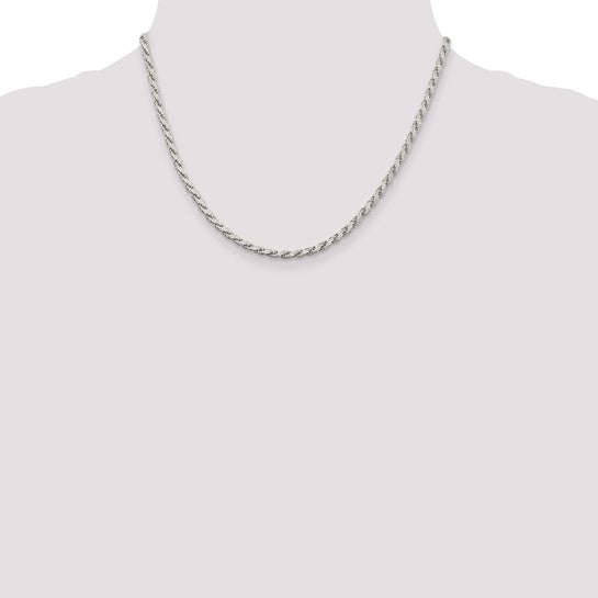 Sterling Silver 3.10mm Flat Rope Chain