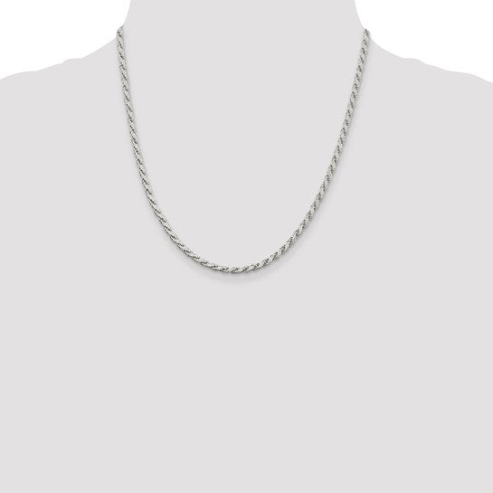 Sterling Silver 3.10mm Flat Rope Chain