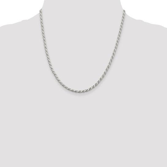 Sterling Silver 3.10mm Flat Rope Chain