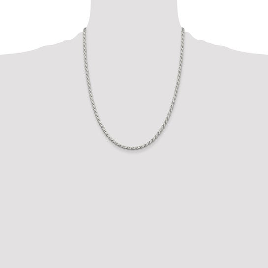 Sterling Silver 3.10mm Flat Rope Chain