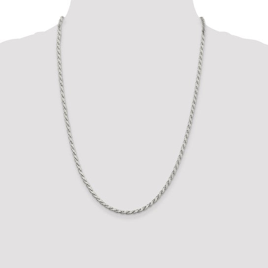 Sterling Silver 3.10mm Flat Rope Chain