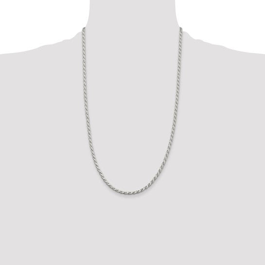 Sterling Silver 3.10mm Flat Rope Chain