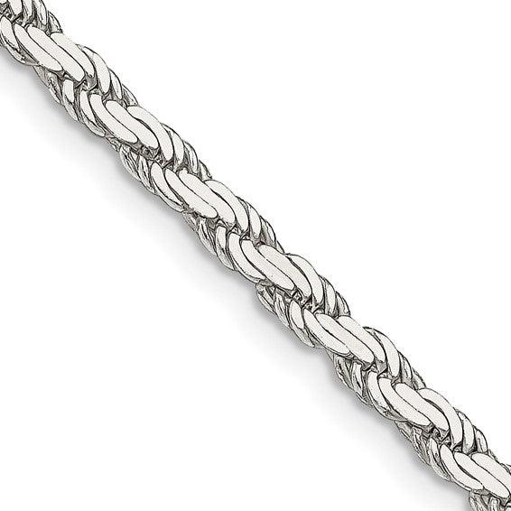 Sterling Silver 3.10mm Flat Rope Chain