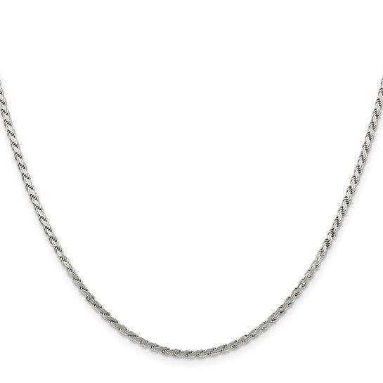 Sterling Silver 2.50mm Flat Rope Chain