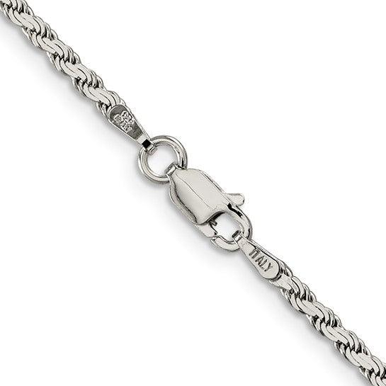 Sterling Silver 2.50mm Flat Rope Chain