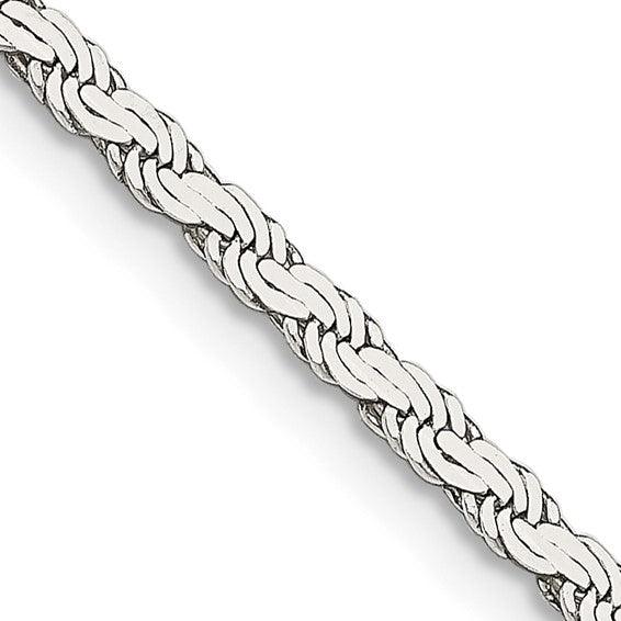 Sterling Silver 2.50mm Flat Rope Chain