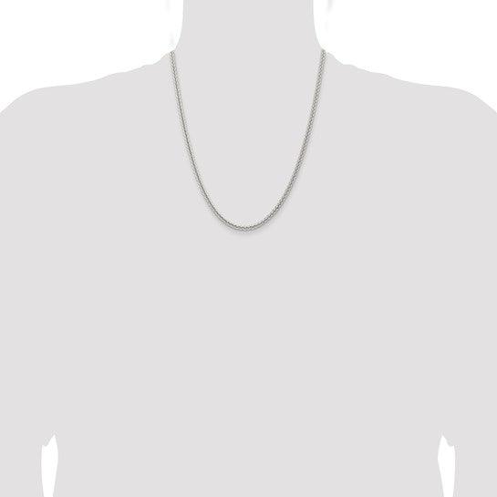 Sterling Silver 3mm Square Spiga Chain