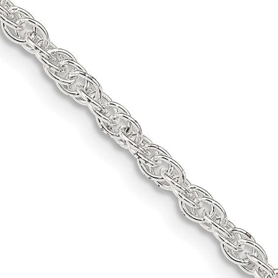 Sterling Silver 2.50mm Loose Rope Chain