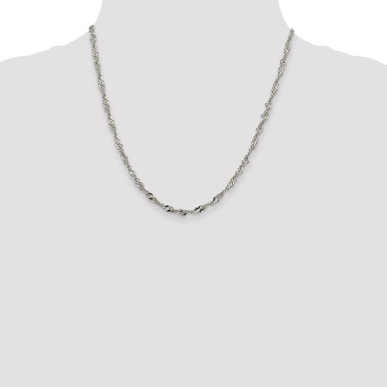 Sterling Silver 3.50mm Singapore Chain