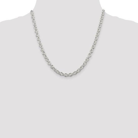 Sterling Silver 6.10mm Cable Chain