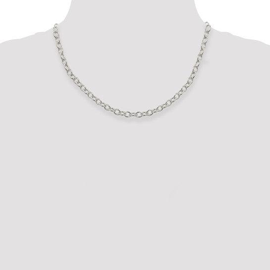 Sterling Silver 5.75mm Oval cable chain