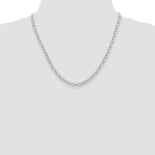 Sterling Silver 5.75mm Oval cable chain