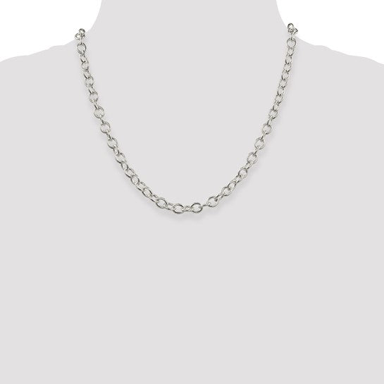 Sterling Silver 6.8mm Oval Cable Chain