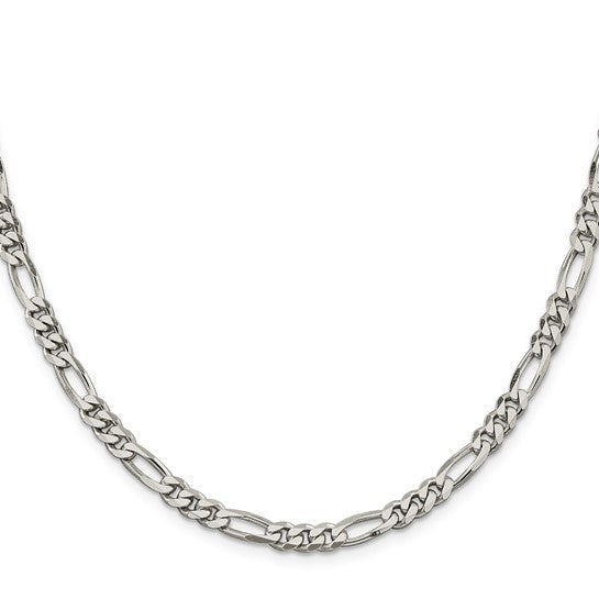 Sterling Silver 5.5mm Polished Flat Figaro Chain