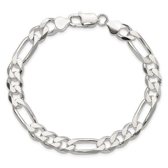 Sterling Silver 8mm Figaro Bracelet