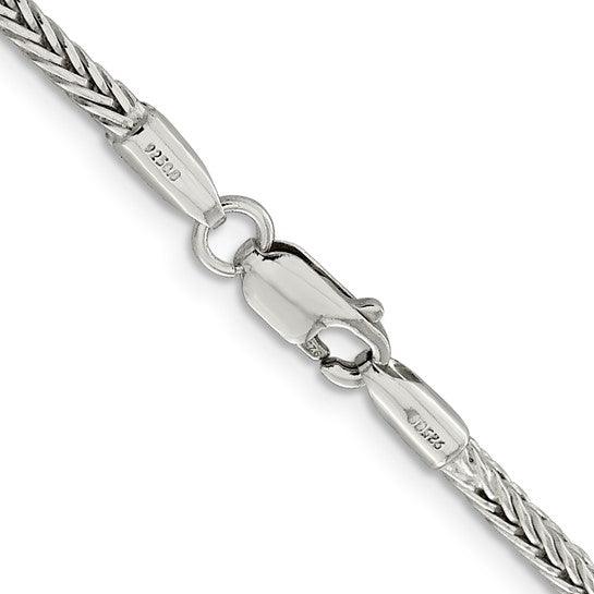 Sterling Silver 2.5mm Diamond Cut Round Franco Chain